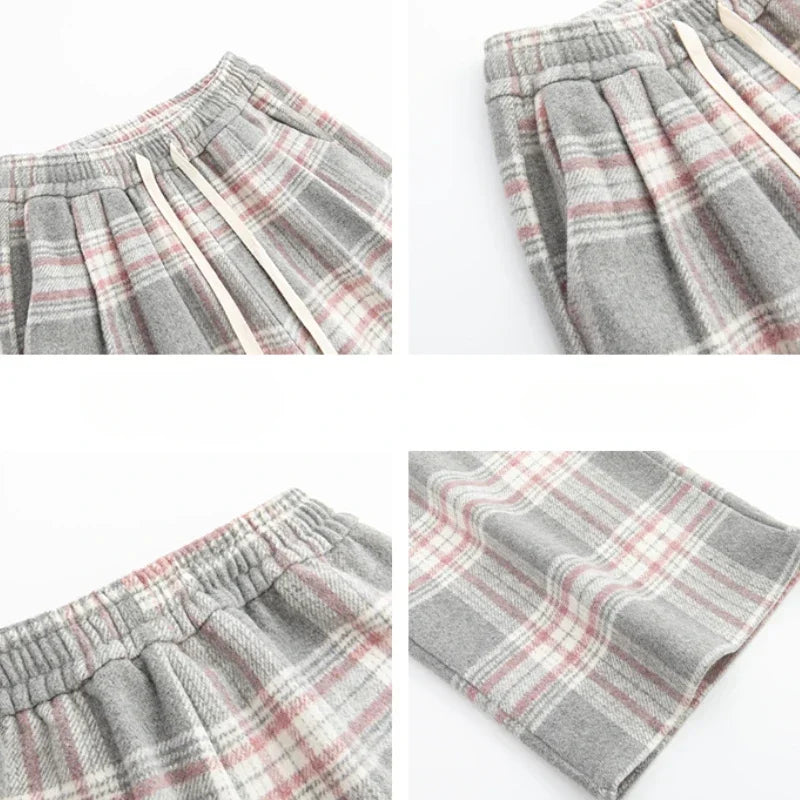 Stuttgart | Women's Oversized Checked Trousers | Black