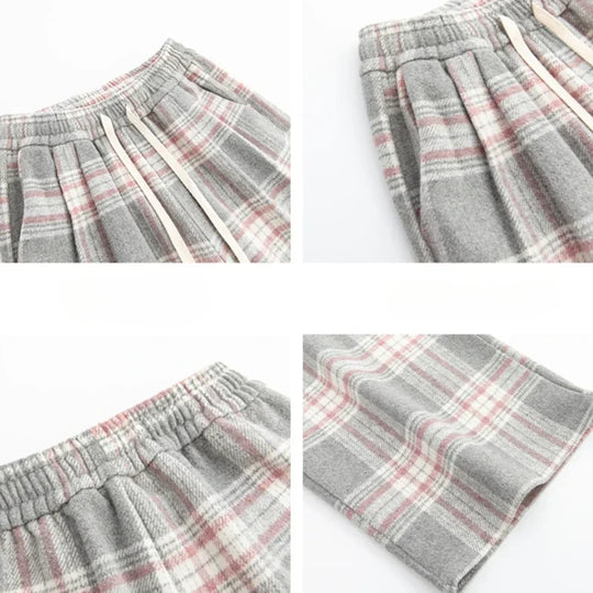 Stuttgart | Women's Oversized Checked Trousers | Black