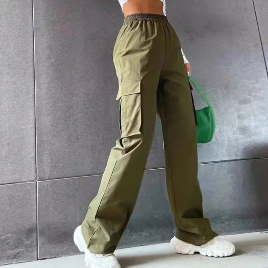 Dresda | Pantaloni Cargo Oversize da Donna | Verde Militare
