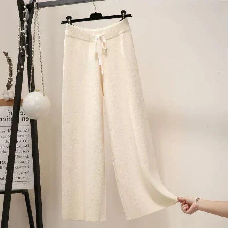 Francoforte | Pantaloni Oversize Lavorati a Maglia da Donna | Nero