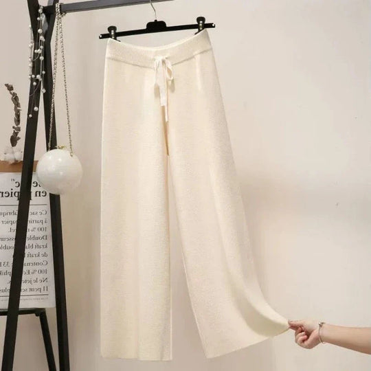 Francoforte | Pantaloni Oversize Lavorati a Maglia da Donna | Nero