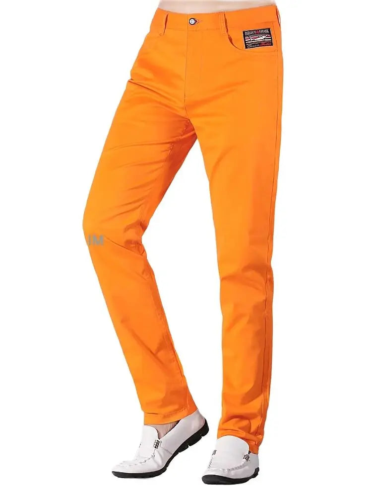 Rafael | Pantaloni casual elasticizzati da uomo | Arancione