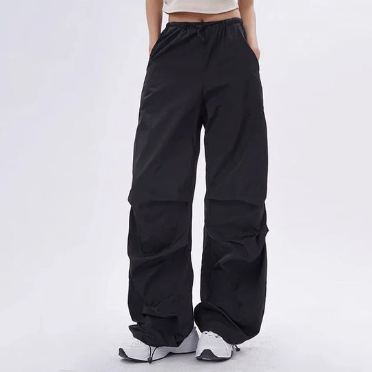 Lenzburg | Women's Oversized Parachute Pants | Black
