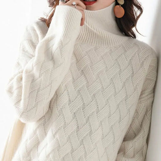 Emma - Gemütlicher Rollkragenpullover für Damen mit stilvollem Strickmuster