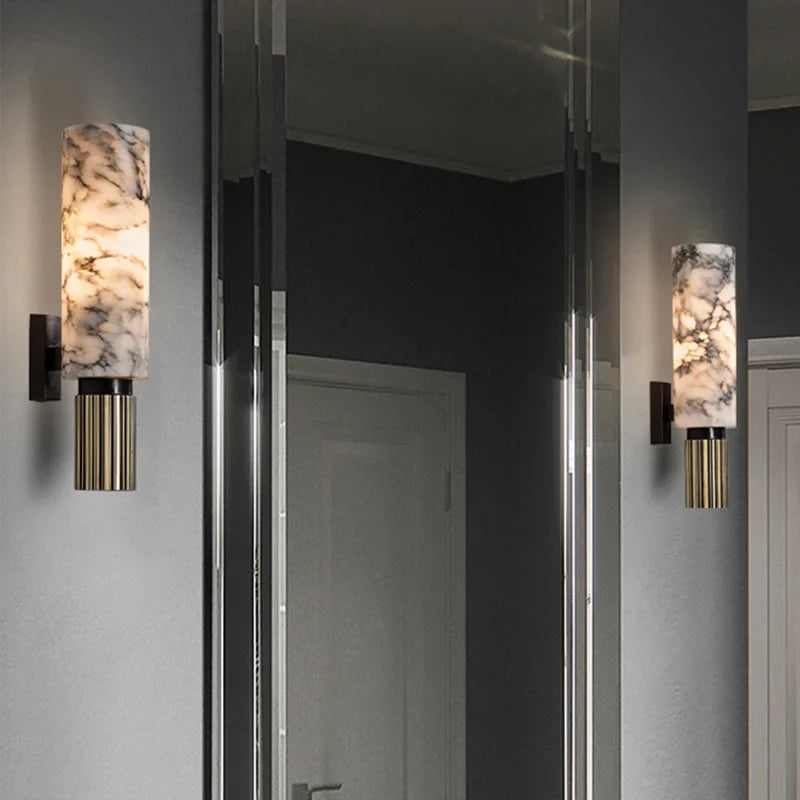 Aurora | Luxe marble LED wall lamp | White