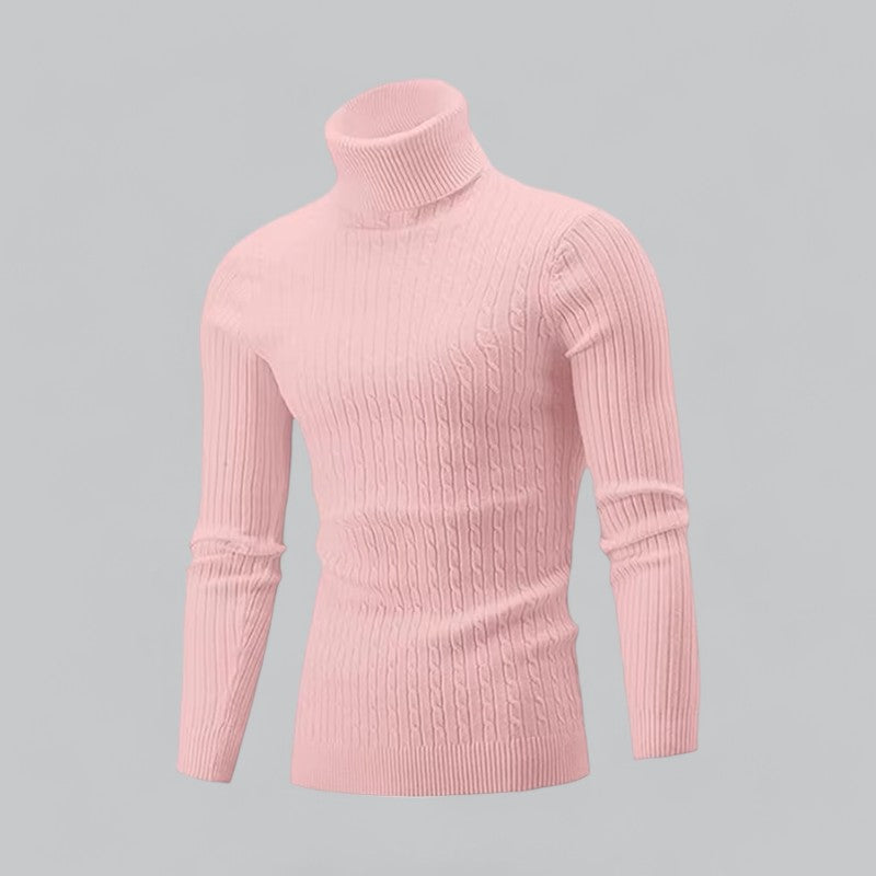 Stijlvolle coltrui gedragen als casual en zakelijke outfit.