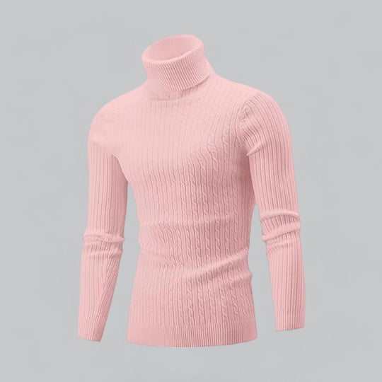 Stijlvolle coltrui gedragen als casual en zakelijke outfit.