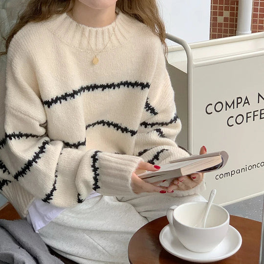 Elora | Women's Oversized Knitted Sweater | White