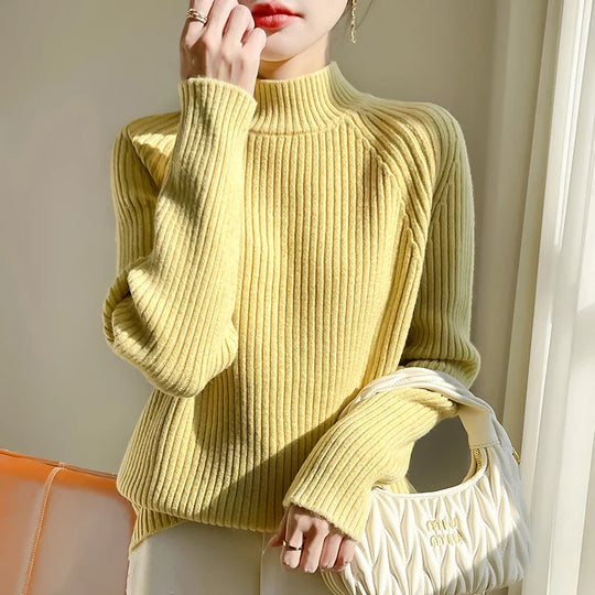 Rania | Women's Oversized Turtleneck Sweater with Long Sleeves | Red