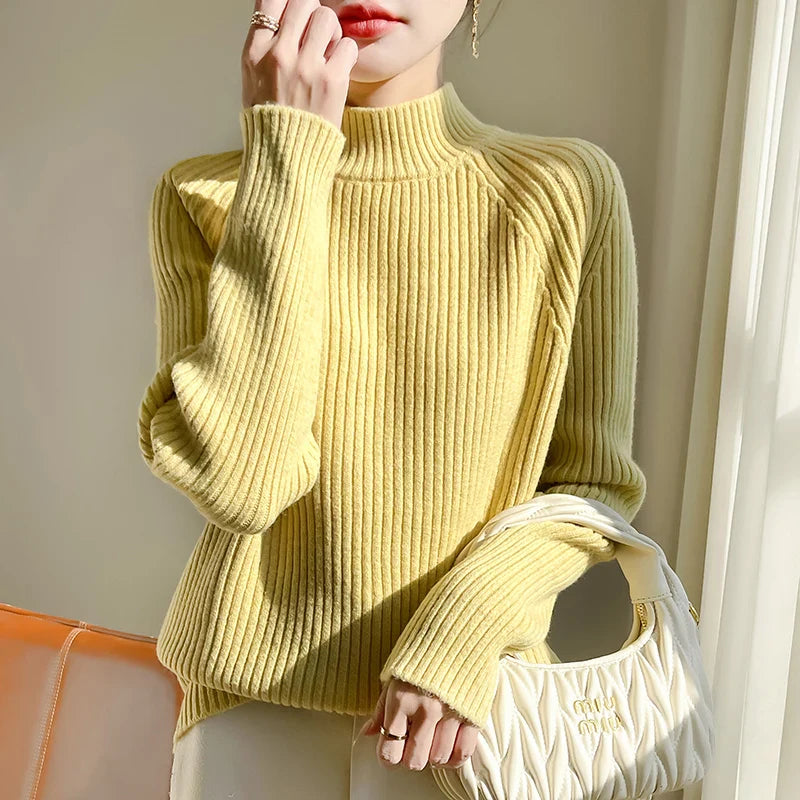 Rania | Women's Oversized Turtleneck Sweater with Long Sleeves | Red