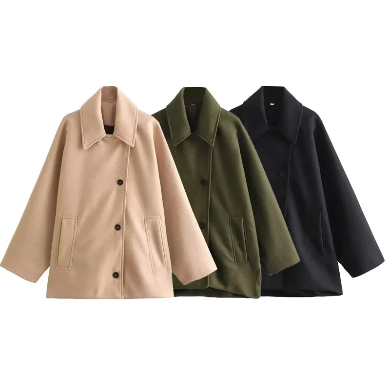 Freya | Damen Oversized Winterjacke | Grün