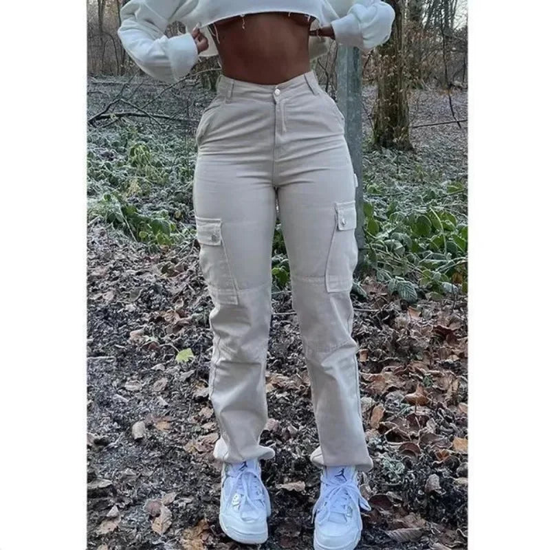 Noor – Freizeit Damen Cargo Hose mit Slim Fit