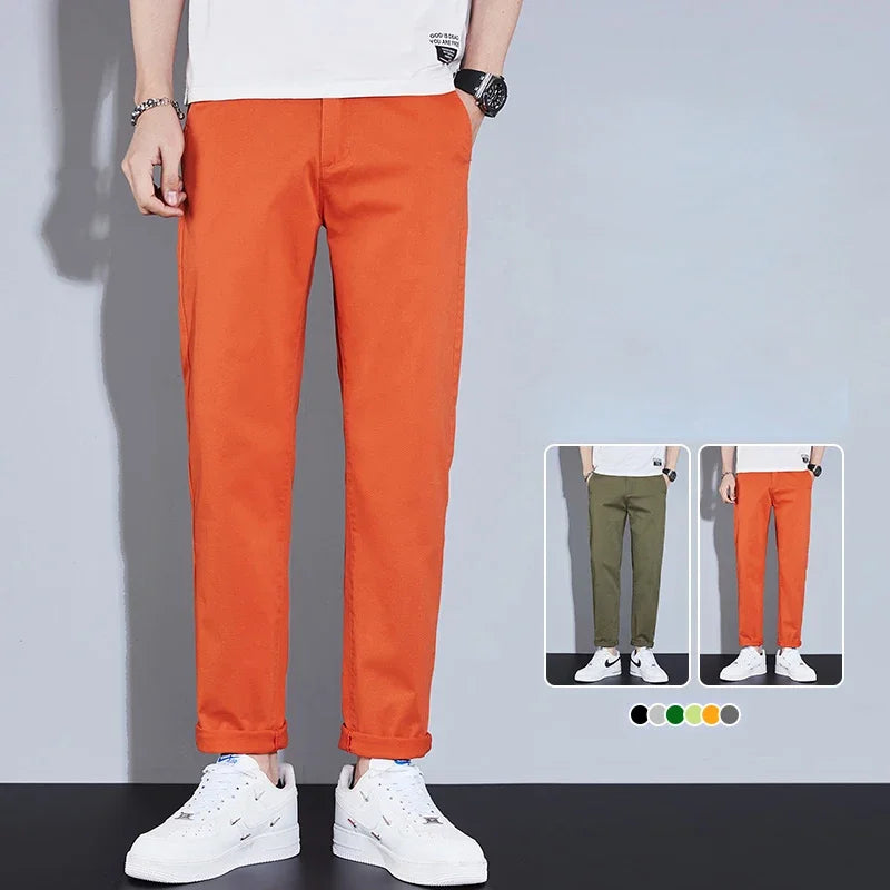 Dario | Casual straight-fit pants for men | Orange