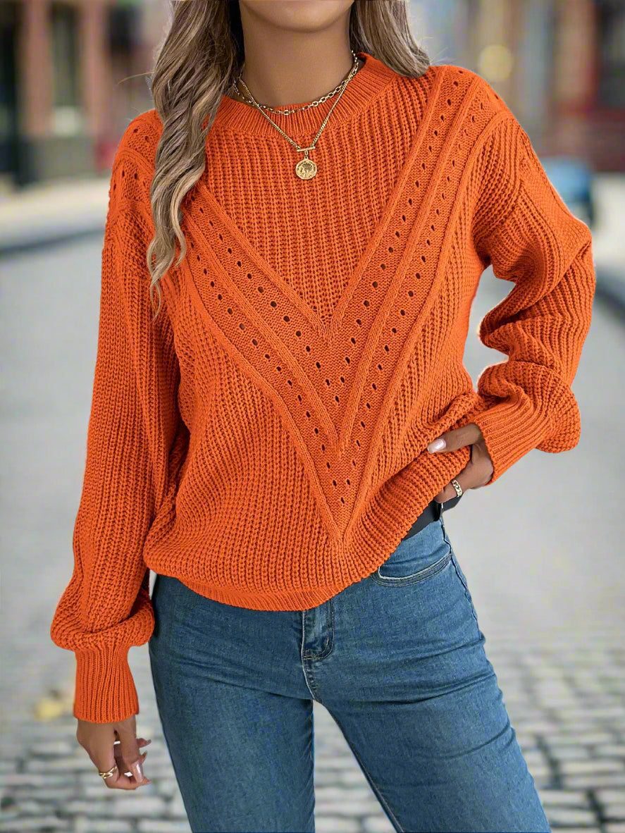 Marijke | Damen Winterpullover | Orange