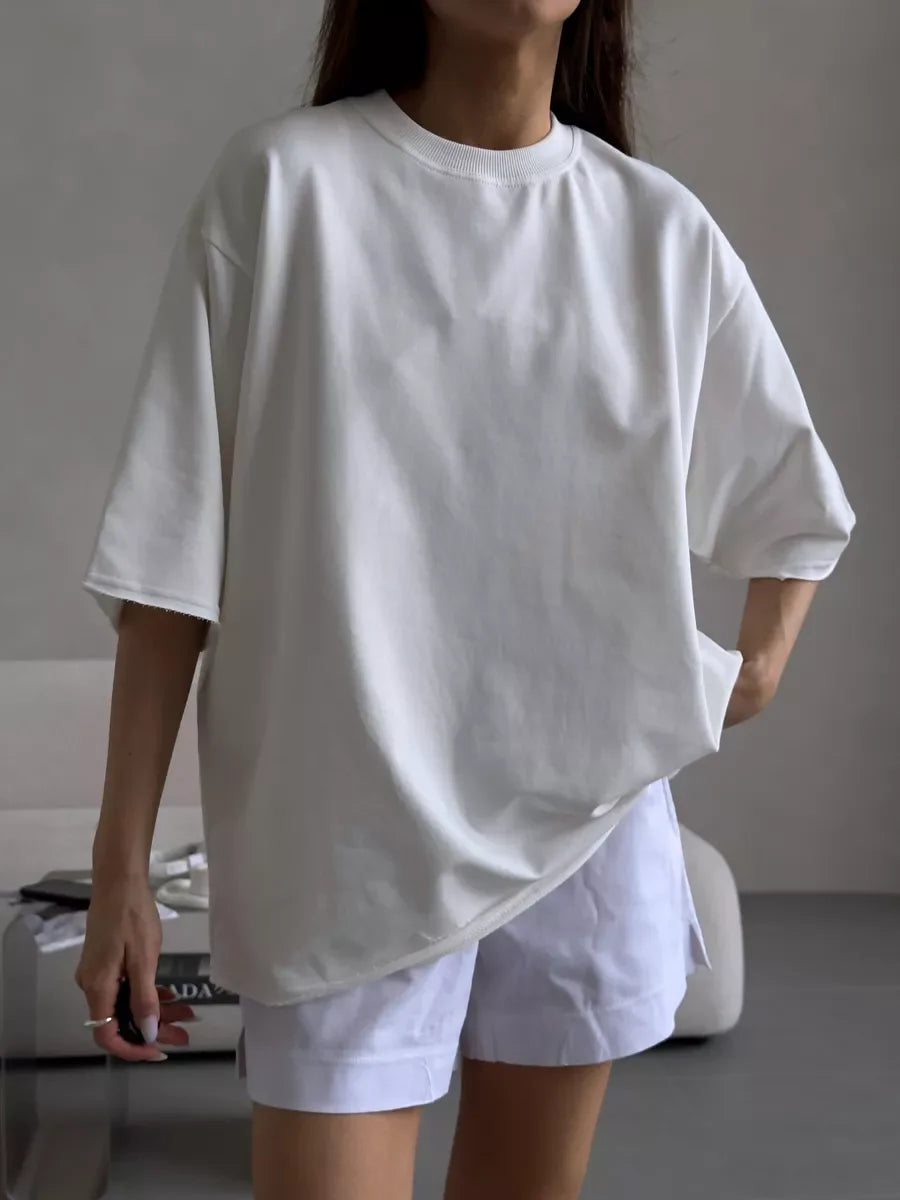 Mira | Women's Oversized Basic T-Shirt | White