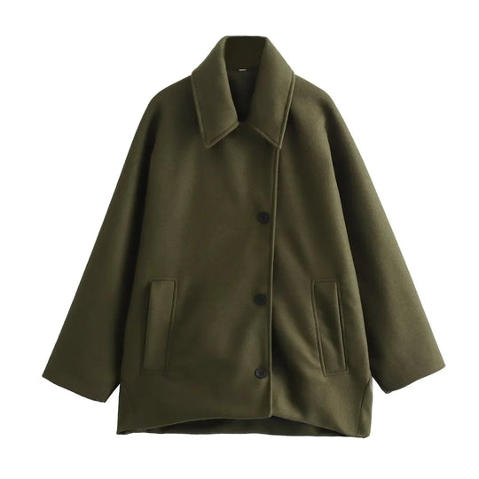 Freya | Damen Oversized Winterjacke | Grün
