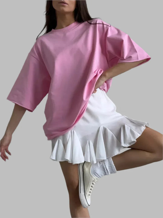 Mira | Women's Oversized Basic T-Shirt | White