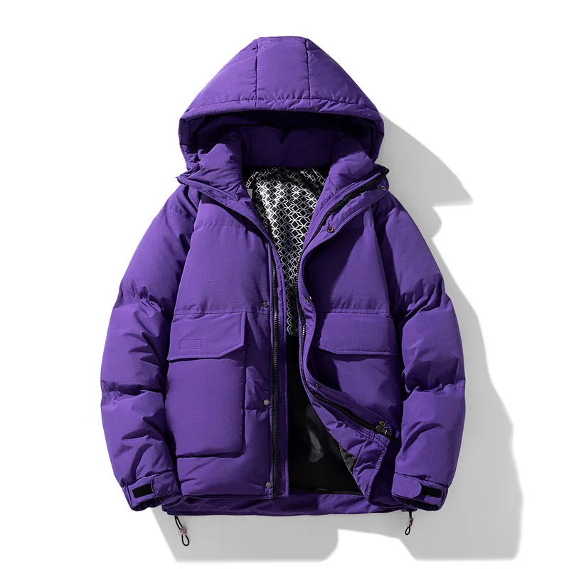 Jeroen Heren Gewatteerde Vinterjakke - Deze jas biedt optimaal comfort en stijl voor de winter, met een beschermende capuchon en meerdere zakken voor opslag.