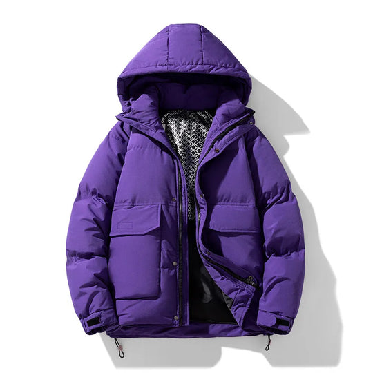 Jeroen Heren Gewatteerde Vinterjakke - Deze jas biedt optimaal comfort en stijl voor de winter, met een beschermende capuchon en meerdere zakken voor opslag.