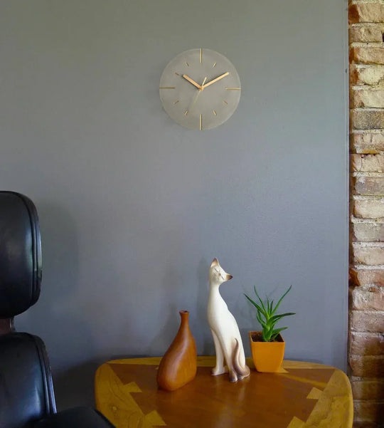 Chronos | Orologio da parete moderno in cemento grigio | Grigio