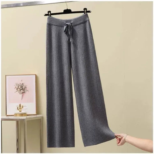 Francoforte | Pantaloni Oversize Lavorati a Maglia da Donna | Nero