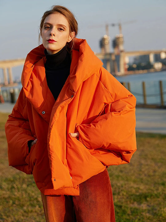 Nova | Warm winter parka for women | Orange