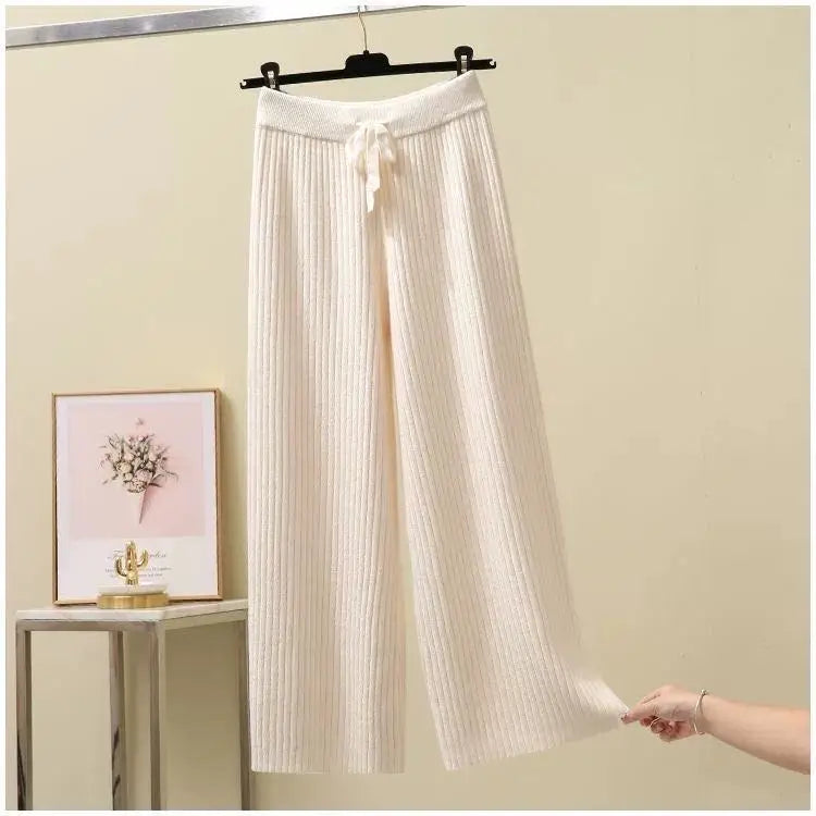 Francoforte | Pantaloni Oversize Lavorati a Maglia da Donna | Nero