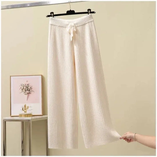 Francoforte | Pantaloni Oversize Lavorati a Maglia da Donna | Nero