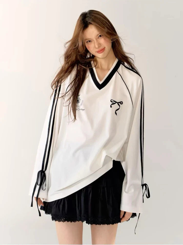 Vera | Dames Oversized Vintage Jersey | Zwart