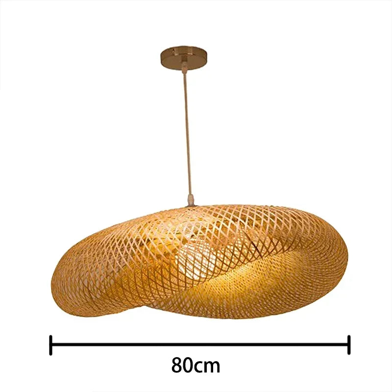 Liora | Lampada a sospensione in bambù fatta a mano | Giallo