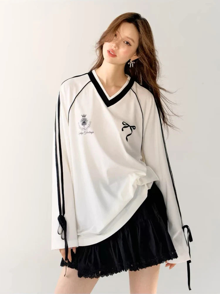 Vera | Dames Oversized Vintage Jersey | Zwart
