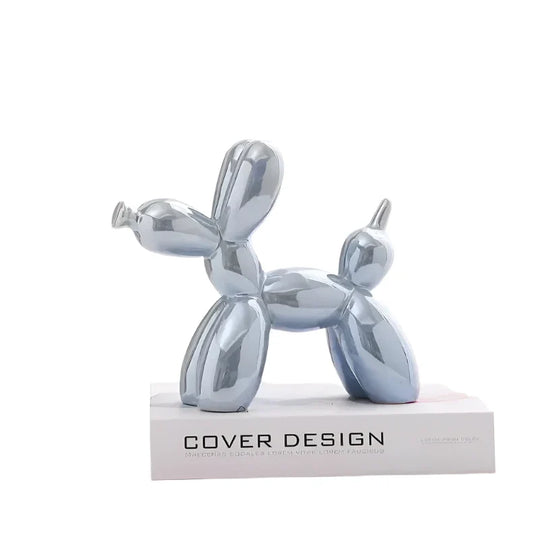 Ballo | Scultura di cane pallone in ceramica bianca | Bianco