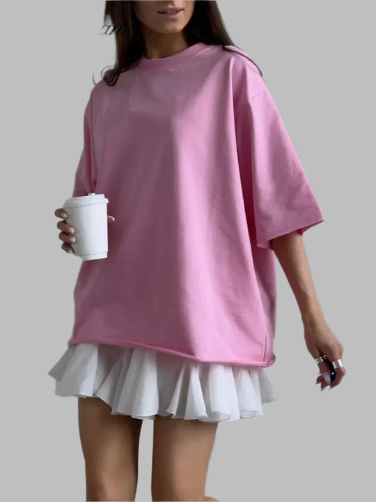 Mira | Women's Oversized Basic T-Shirt | White