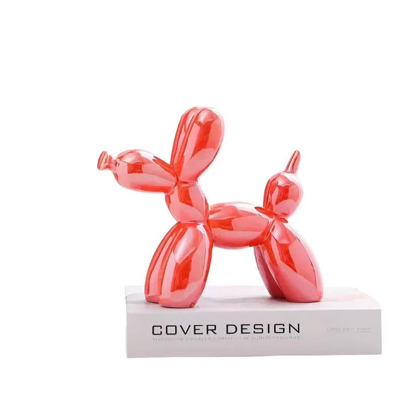 Ballo | Scultura di cane pallone in ceramica bianca | Bianco