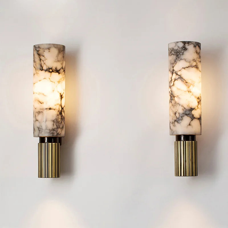 Aurora | Luxus Marmor LED Wandlampe | Weiß