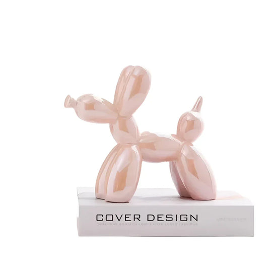 Ballo | Scultura di cane pallone in ceramica bianca | Bianco