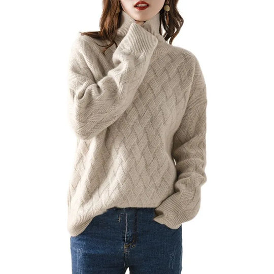 Emma - Gemütlicher Rollkragenpullover für Damen mit stilvollem Strickmuster