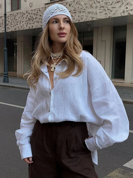 Liora | Women's Oversized Blouse with Long Sleeves | Royal Blue
