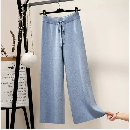 Francoforte | Pantaloni Oversize Lavorati a Maglia da Donna | Nero