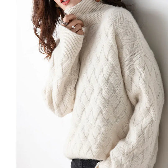 Emma - Gemütlicher Rollkragenpullover für Damen mit stilvollem Strickmuster
