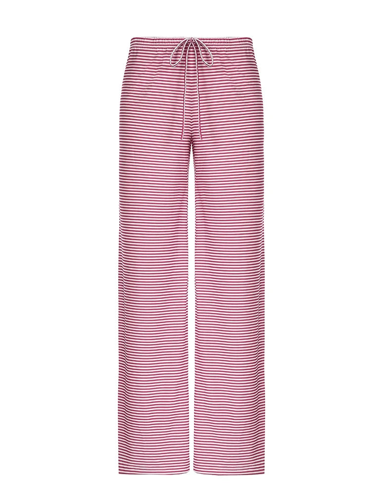 Stoccarda | Pantaloni Oversize a Righe da Donna | Blu