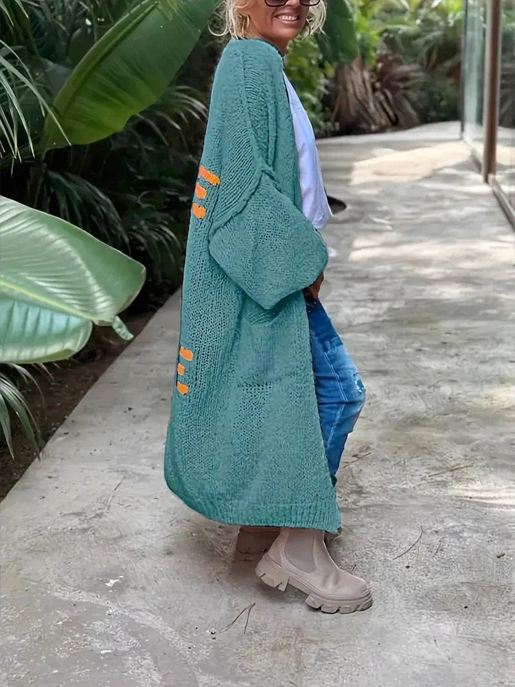 Mira | Women's Oversized Knitted Coat | Khaki