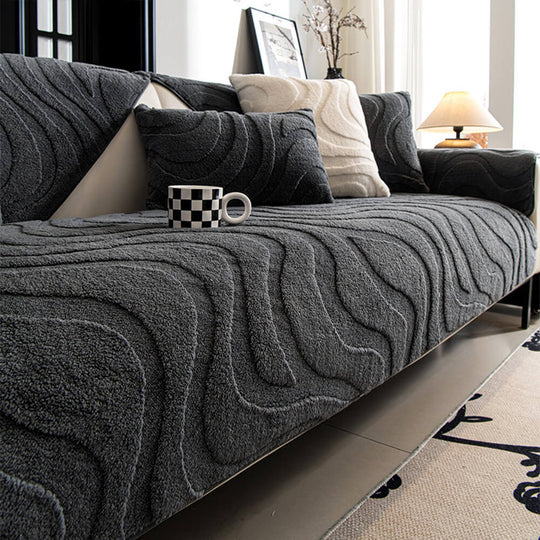 PureLuxe | Copripoltrona in jacquard di peluche | Bianco