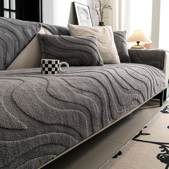 PureLuxe | Copripoltrona in jacquard di peluche | Bianco
