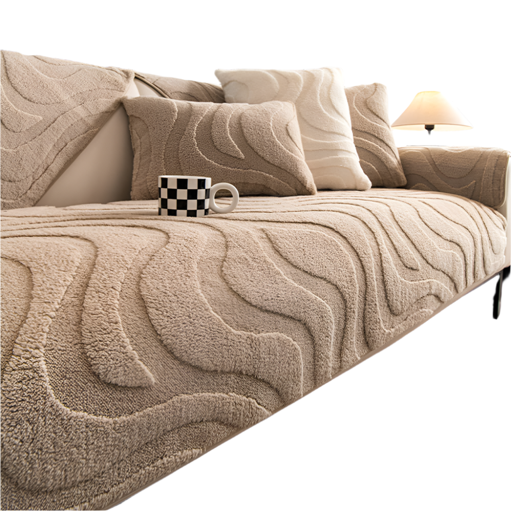 PureLuxe | Copripoltrona in jacquard di peluche | Bianco
