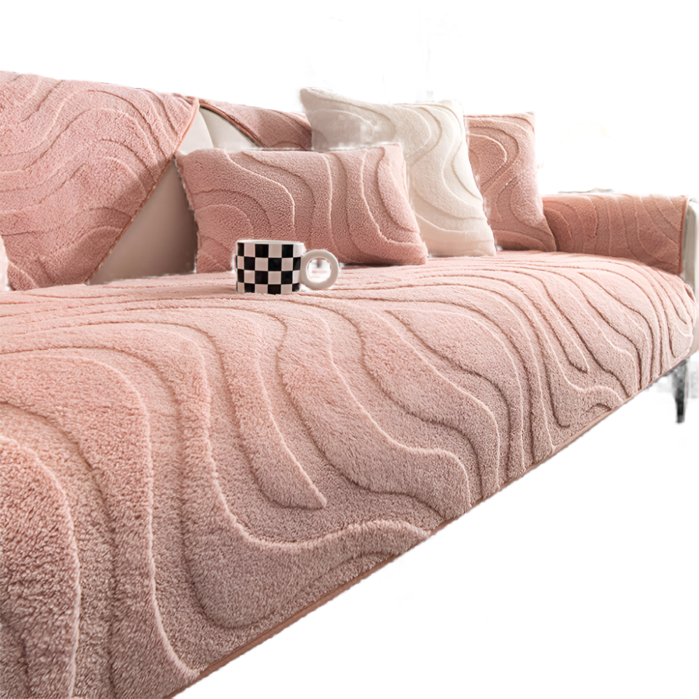 PureLuxe | Copripoltrona in jacquard di peluche | Bianco