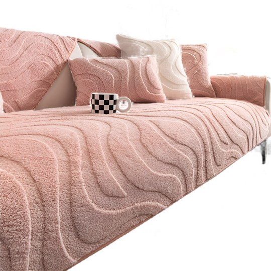 PureLuxe | Copripoltrona in jacquard di peluche | Bianco