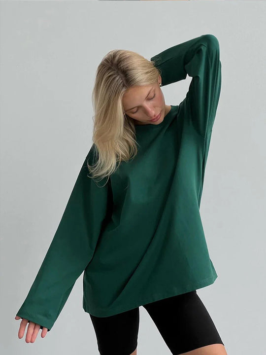 Luna | Damen Oversized Basic Pullover | Rosa