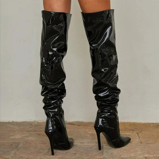 Sabrina | Elegante leren overknee laarzen