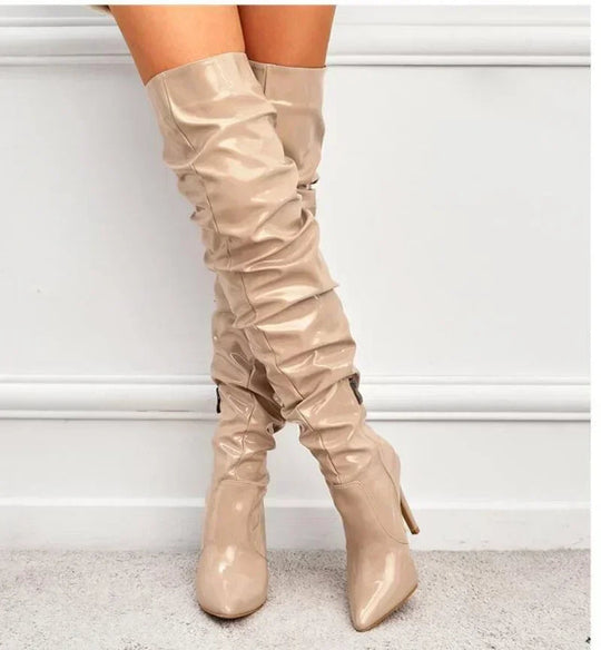 Sabrina | Elegante leren overknee laarzen